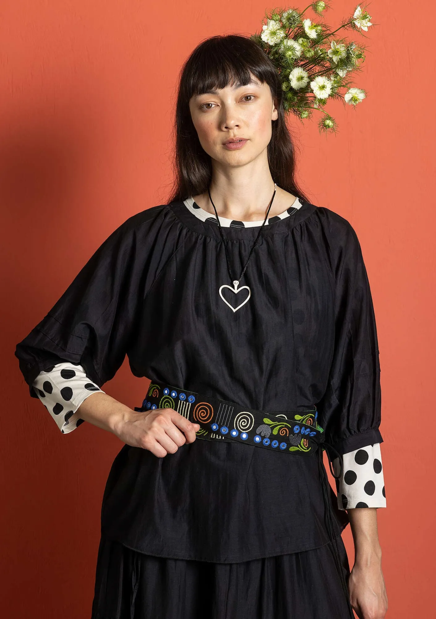 Gudrun Sjödén Blus i bomull/siden Svart Hot