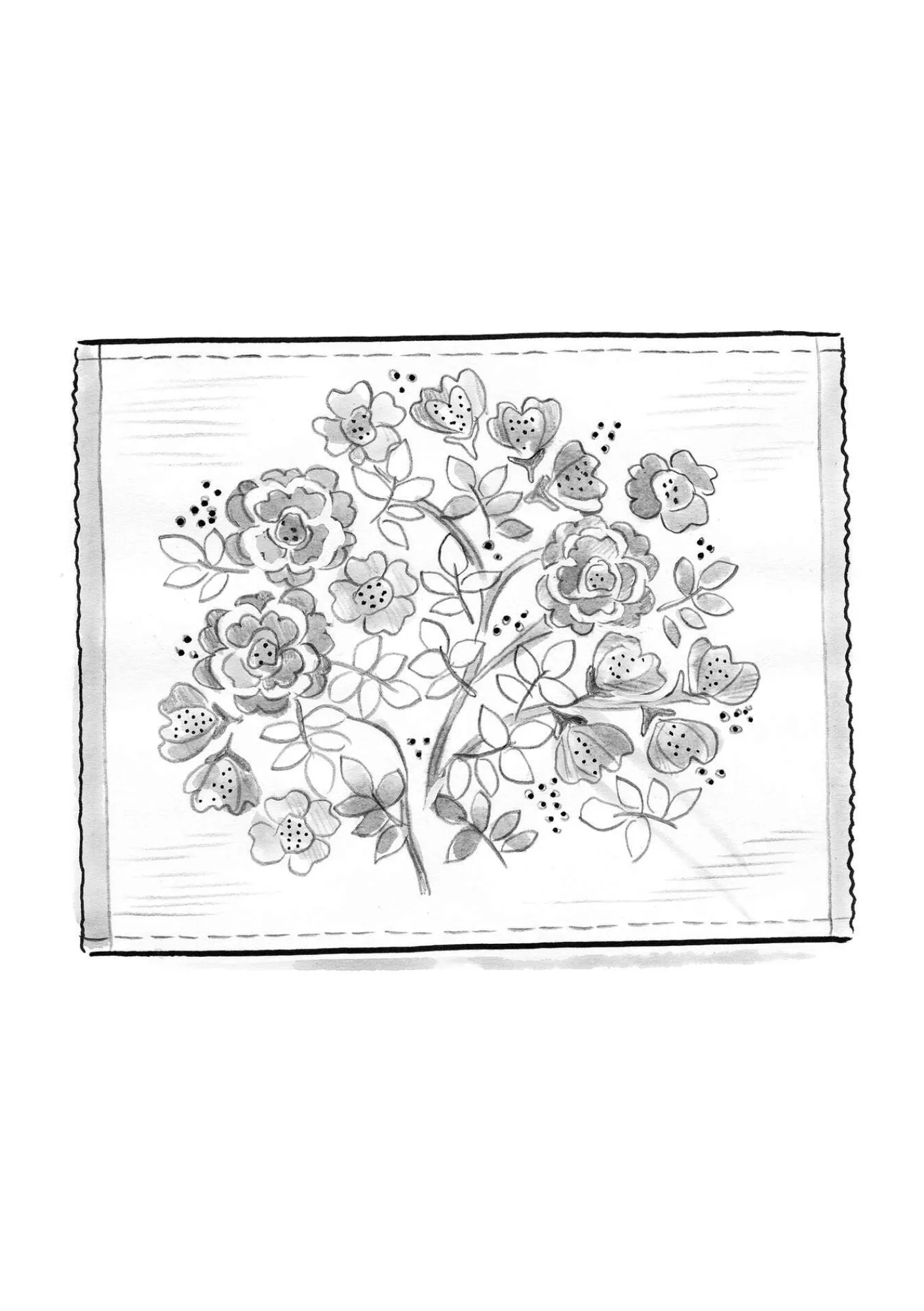 Gudrun Sjödén Bordstablett "Wild rose" i ekologisk bomull Henna Outlet