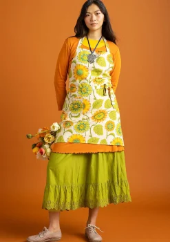 Gudrun Sjödén Förkläde "Sunflower" i ekologisk bomull/ lin Ljussand Outlet