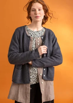Gudrun Sjödén Kofta i alpackamix Mörkaskgrå/melange Fashion