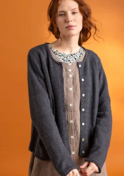 Gudrun Sjödén Kofta i alpackamix Mörkaskgrå/melange Fashion