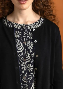Gudrun Sjödén Kofta i ekologisk/återvunnen bomull Svart Outlet