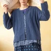 Gudrun Sjödén Kofta "Nova" i lammull Indigo Outlet