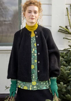 Gudrun Sjödén Kofta "Vinternatt" i alpackamix Svart Discount