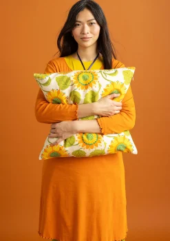 Gudrun Sjödén Kuddfodral "Sunflower" i ekologisk bomull/lin Ljussand Discount