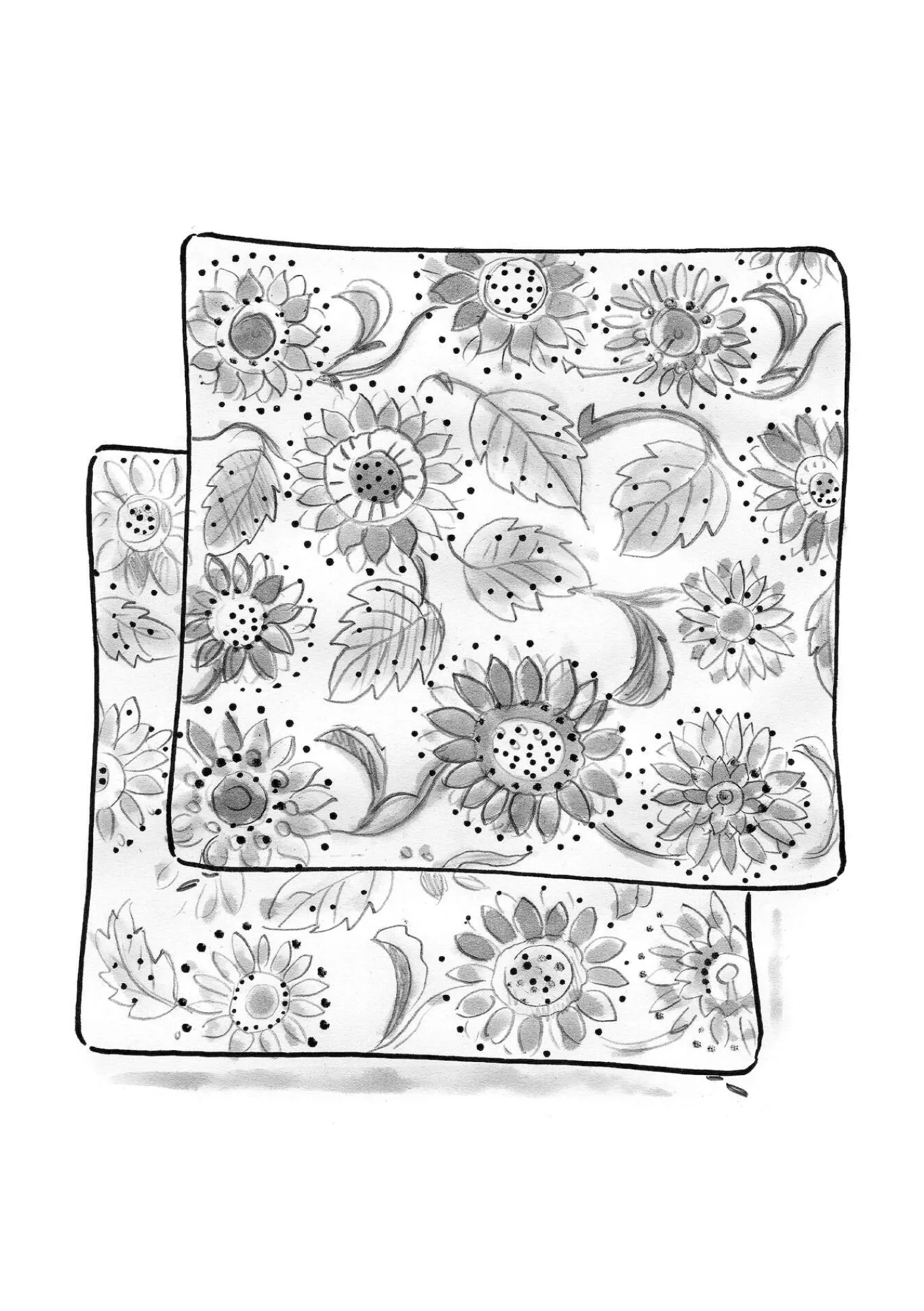 Gudrun Sjödén Kuddfodral "Sunflower" i ekologisk bomull/lin Ljussand Discount