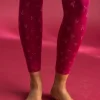 Gudrun Sjödén Leggings "Fjät" i återvunnen polyamid Mörkhibiskus Online