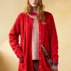 Gudrun Sjödén Långkofta "Capella" i lammull Tomat/melange Sale