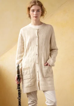 Gudrun Sjödén Långkofta "Capella" i lammull Fjäder/neps Best