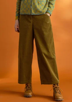 Gudrun Sjödén Manchesterbyxa i ekologisk bomull/elastan Mörkoliv Fashion