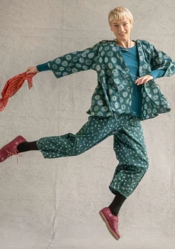 Gudrun Sjödén Omlottblus "Clay" i ekologisk bomull Indigogrön Fashion