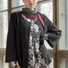 Gudrun Sjödén Pointellekofta "Blomstra" i filtad ull Svart Fashion