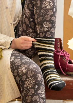 Gudrun Sjödén Raggsocka i lammull/återvunnen ull Svart Discount