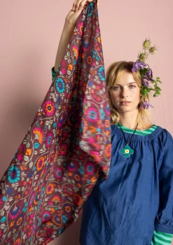 Gudrun Sjödén Sjal "Rupangi" i siden Aubergine Fashion