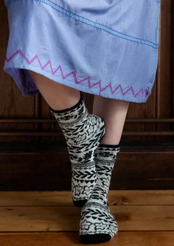 Gudrun Sjödén Socka "Twinkle" i ullfrotté Svart Best