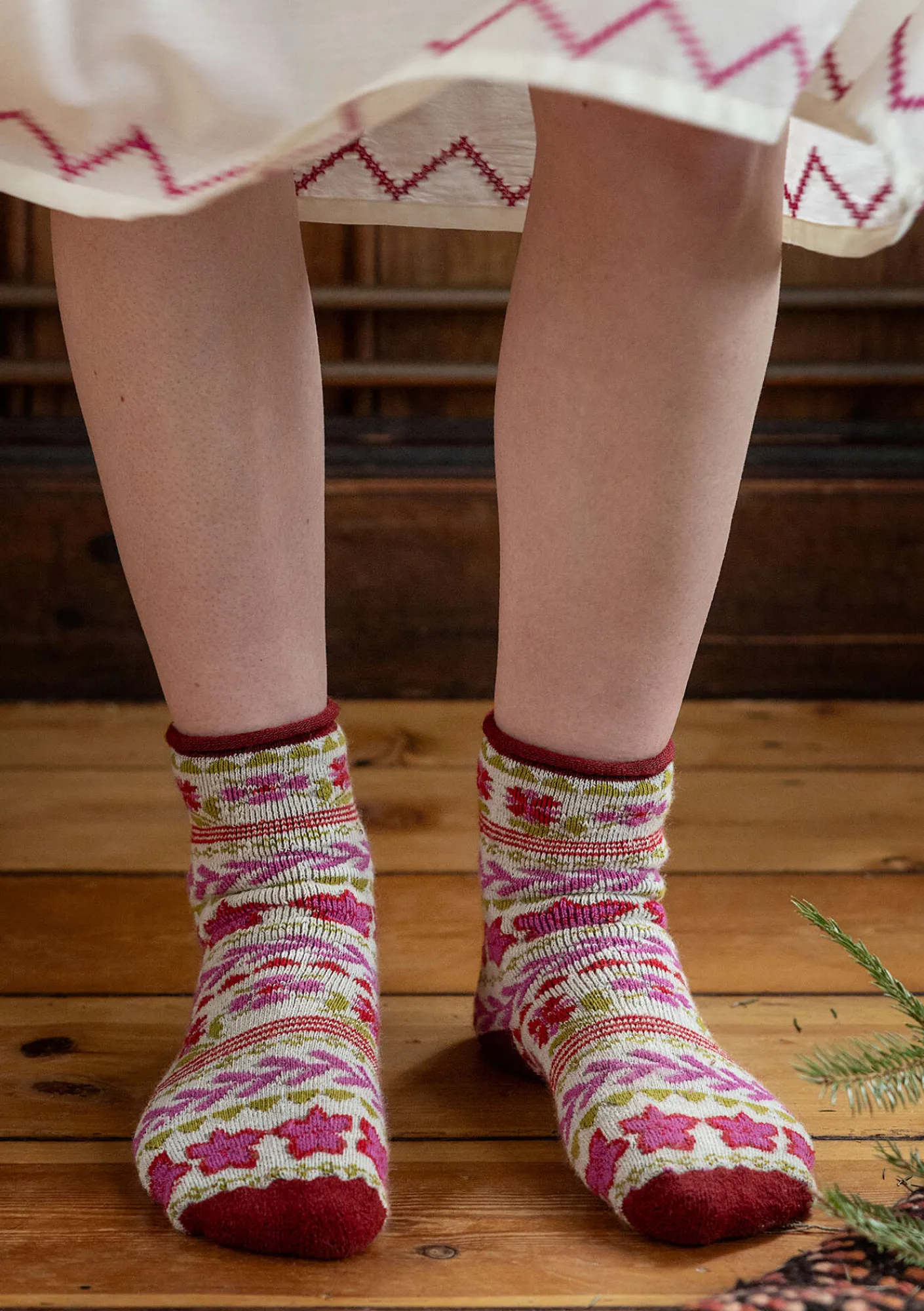 Gudrun Sjödén Socka "Twinkle" i ullfrotté Oblekt Outlet