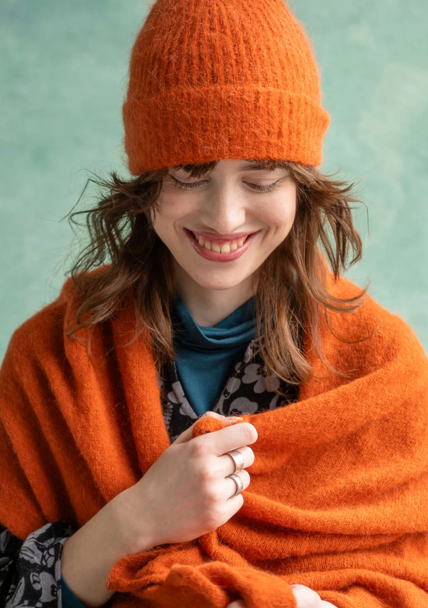Gudrun Sjödén Stickad halsduk i alpackamix Henna Clearance