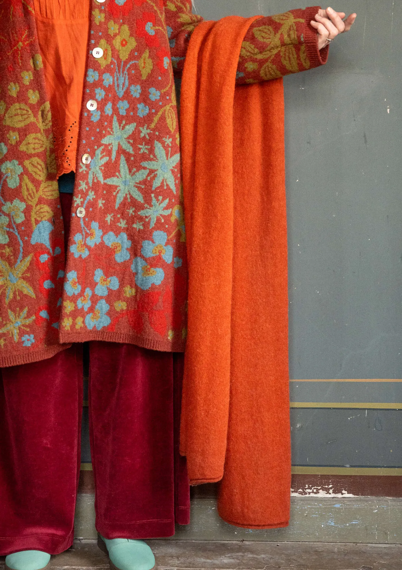 Gudrun Sjödén Stickad halsduk i alpackamix Henna Clearance