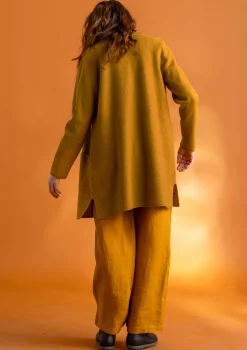 Gudrun Sjödén Stickad kavaj i filtad ekologisk ull Curry Hot