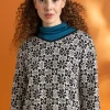 Gudrun Sjödén Stickad tunika "Freja" i ekologisk/återvunnen bomull Fjäder Sale