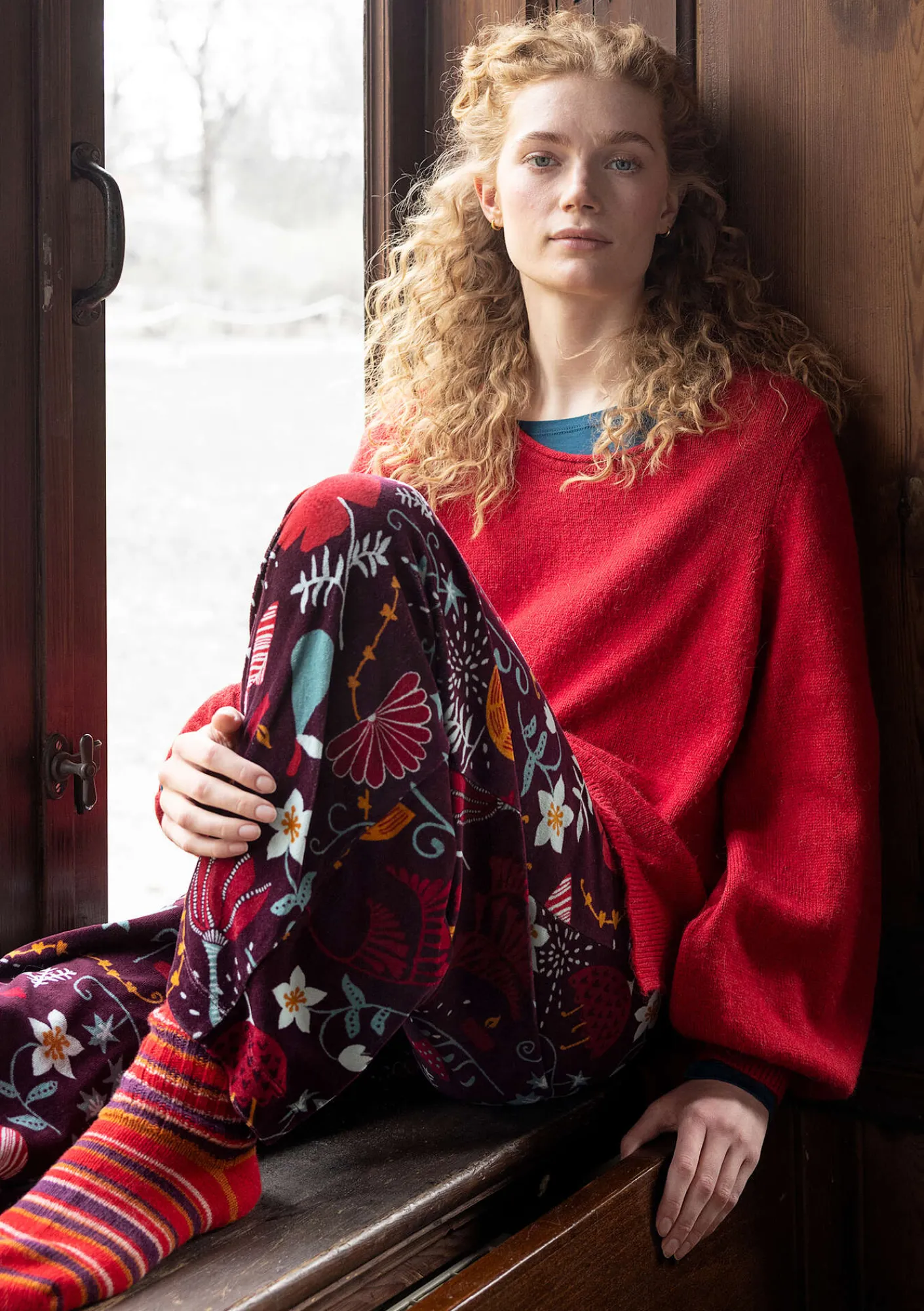 Gudrun Sjödén Stickad tunika "Vinternatt" i alpackamix Tomat Online