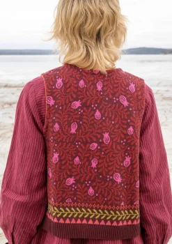 Gudrun Sjödén Stickad väst "Aurora" i ekologisk och återvunnen bomull/ull Aubergine Online