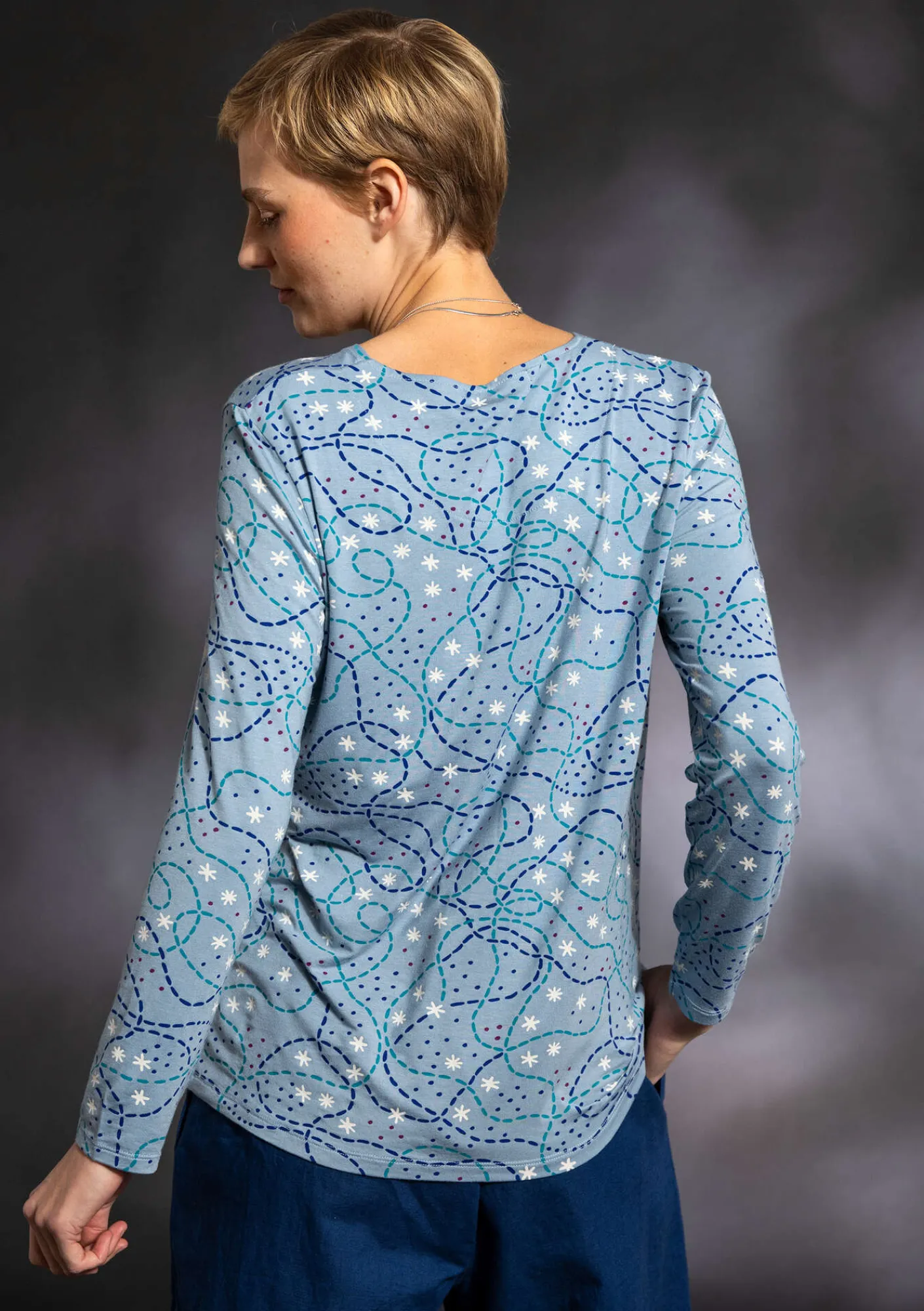 Gudrun Sjödén Top "Aurora" i micromodal/elastan Ljusblå Outlet