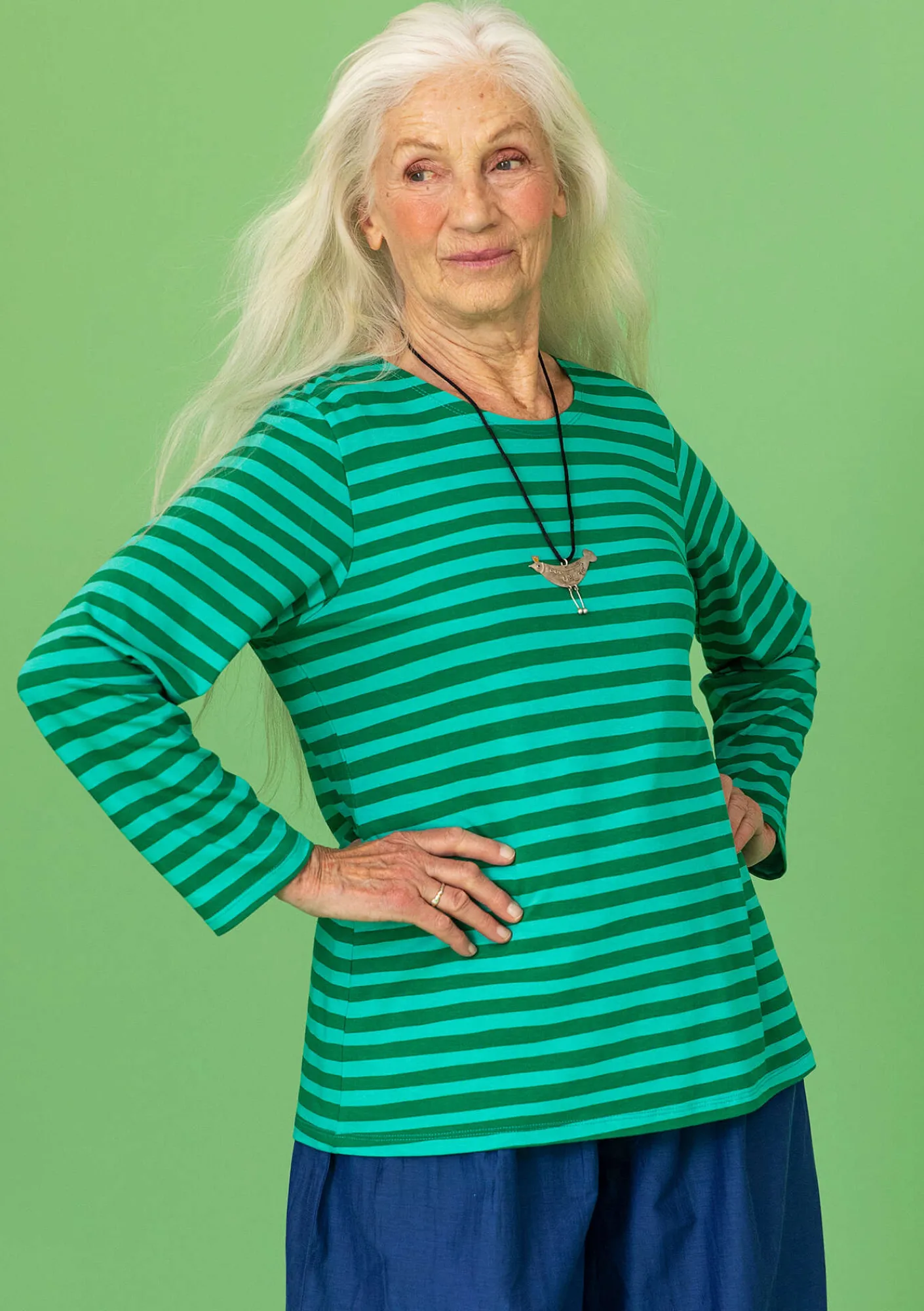 Gudrun Sjödén Top "Mika" i ekologisk bomull/modal Basilika/ljusorientgrön Clearance