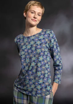 Gudrun Sjödén Top "Mix" i ekologisk bomull/modal Koboltblå Outlet