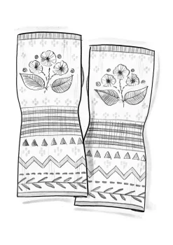 Gudrun Sjödén Torgvante "Borealis" i ekologisk och återvunnen bomull/ ull Aubergine Fashion