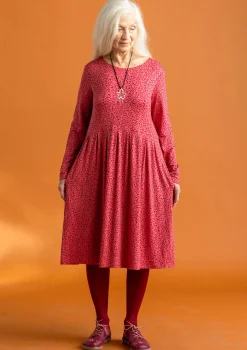 Gudrun Sjödén Trikåklänning "Helga" i lyocell/elastan Korall/mönstrad Best