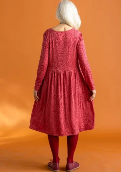 Gudrun Sjödén Trikåklänning "Helga" i lyocell/elastan Korall/mönstrad Best