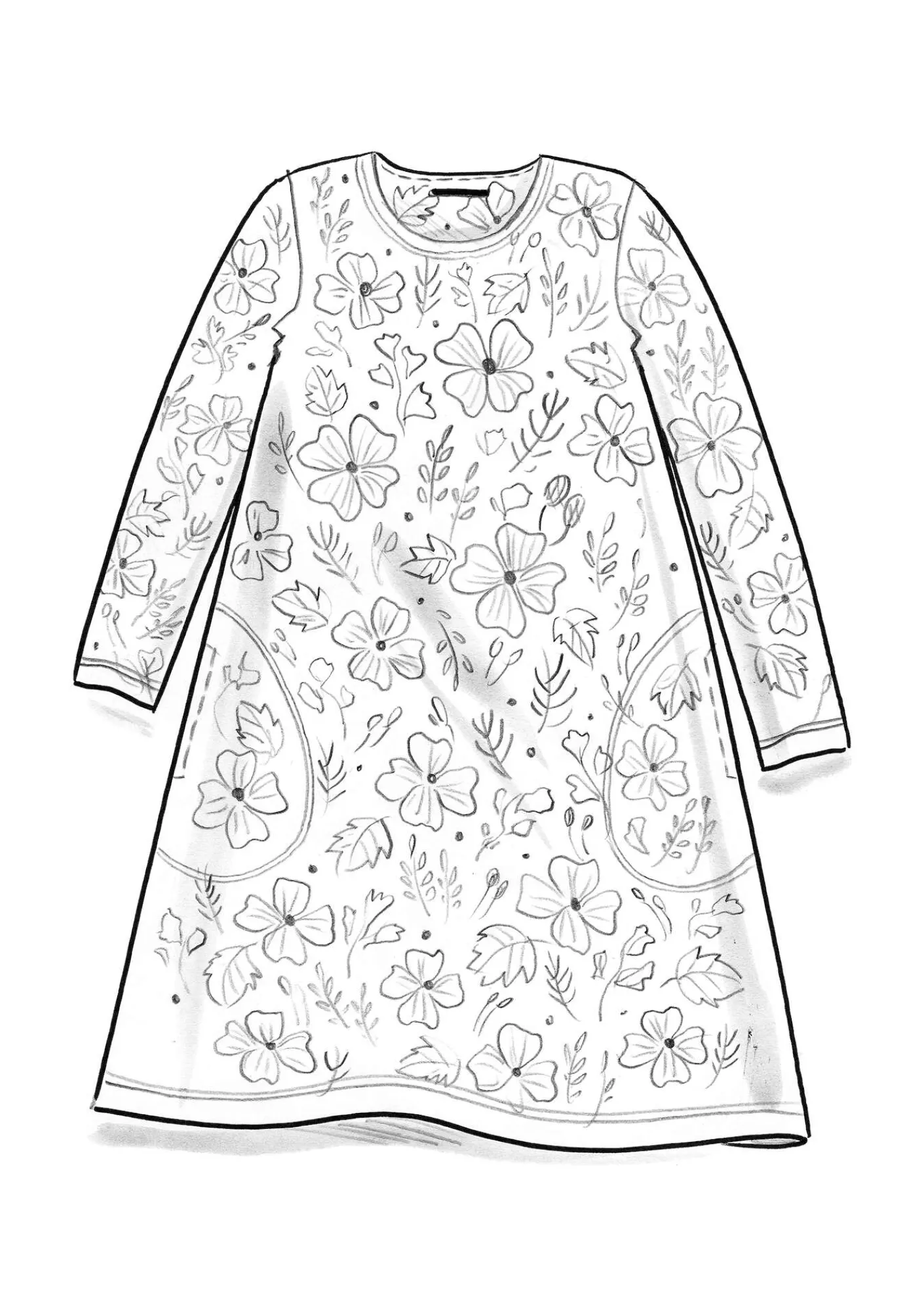 Gudrun Sjödén Trikåklänning "Höstanemone" i ekologisk bomull/modal Korall Fashion
