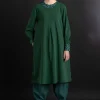 Gudrun Sjödén Trikåklänning "Ylva" i ekologisk bomull/elastan Mörkgrön Sale