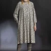Gudrun Sjödén Trikåklänning "Ylva" i ekologisk bomull/elastan Svart/mönstrad Hot