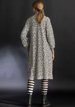Gudrun Sjödén Trikåklänning "Ylva" i ekologisk bomull/elastan Svart/mönstrad Hot