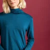 Gudrun Sjödén Trikåpolo i lyocell/elastan Mörkpetrol Online