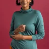 Gudrun Sjödén Trikåpolo i lyocell/elastan Opalgrön Best