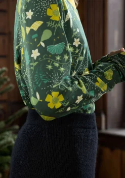 Gudrun Sjödén Trikåtop "Fyrverkeri" i ekologisk bomull/modal Mörkgrön Fashion