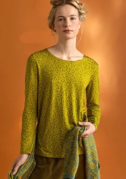 Gudrun Sjödén Trikåtop "Helga" i lyocell/elastan Olivolja/mönstrad Discount