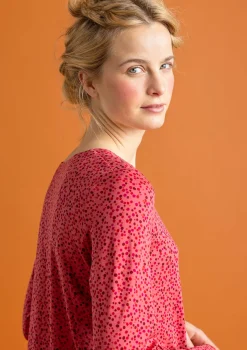 Gudrun Sjödén Trikåtop "Helga" i lyocell/elastan Korall/mönstrad New