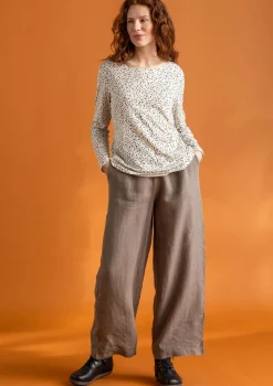 Gudrun Sjödén Trikåtop "Helga" i lyocell/elastan Fjäder/mönstrad Hot