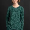 Gudrun Sjödén Trikåtop "Ylva" i ekologisk bomull/elastan Malakit/mönstrad Fashion