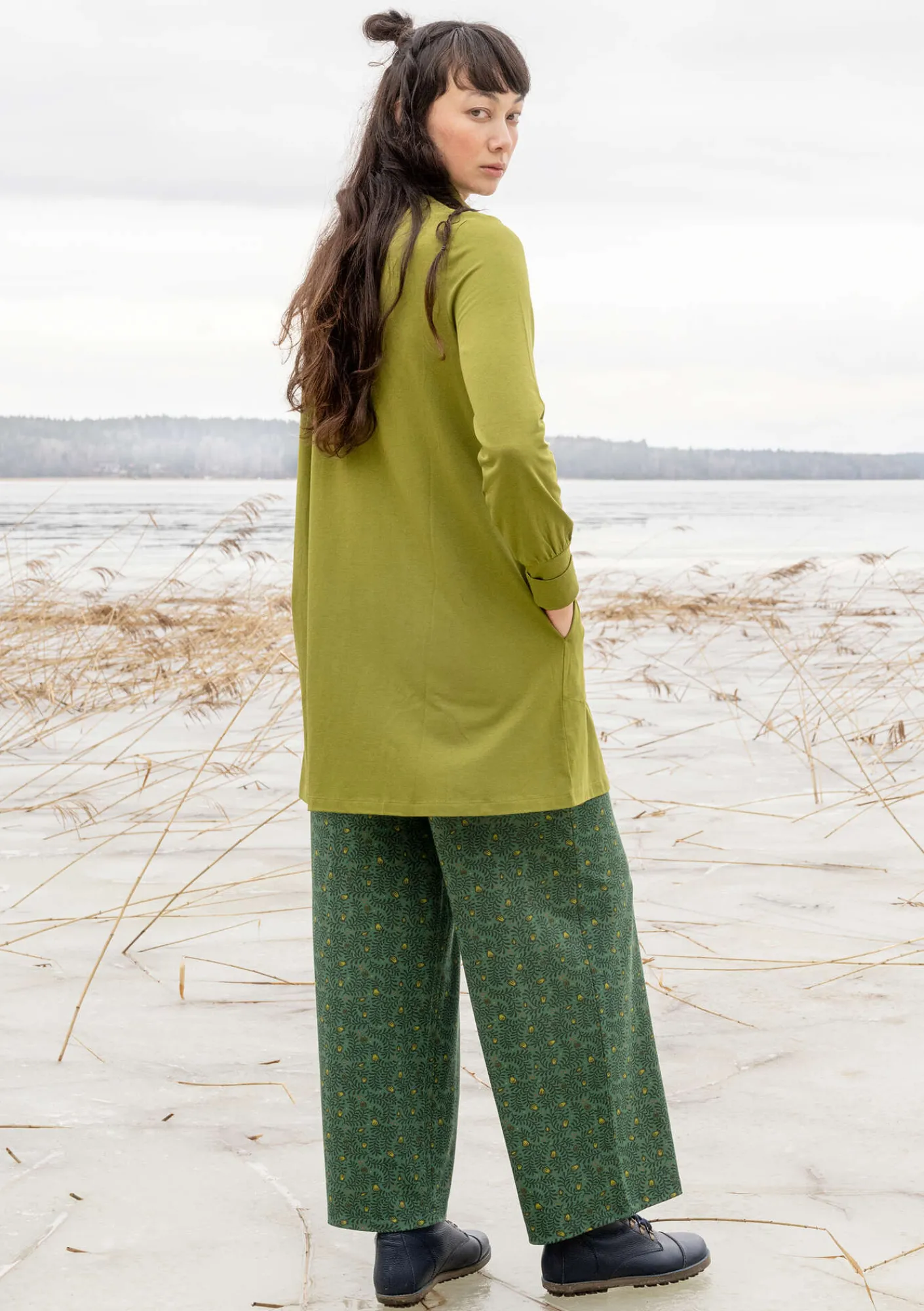 Gudrun Sjödén Trikåtunika i ekologisk bomull/modal/elastan Mossgrön Fashion