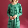 Gudrun Sjödén Trikåtunika "Tyra" i ekologisk bomull/modal Malakit/mönstrad Discount