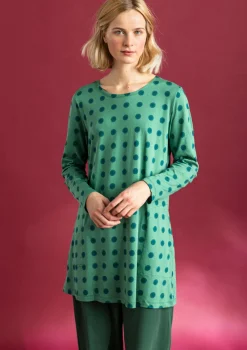 Gudrun Sjödén Trikåtunika "Tyra" i ekologisk bomull/modal Malakit/mönstrad Discount