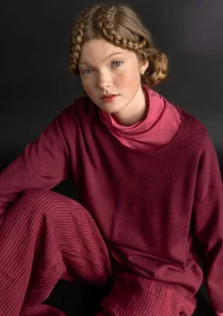 Gudrun Sjödén Tröja i ekologisk ull Vinröd Online