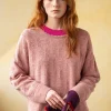 Gudrun Sjödén Tröja "Vega" i lammull Askrosa/melange New