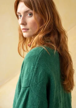 Gudrun Sjödén Tröja "Vega" i lammull Ljusbuteljgrön/neps Fashion