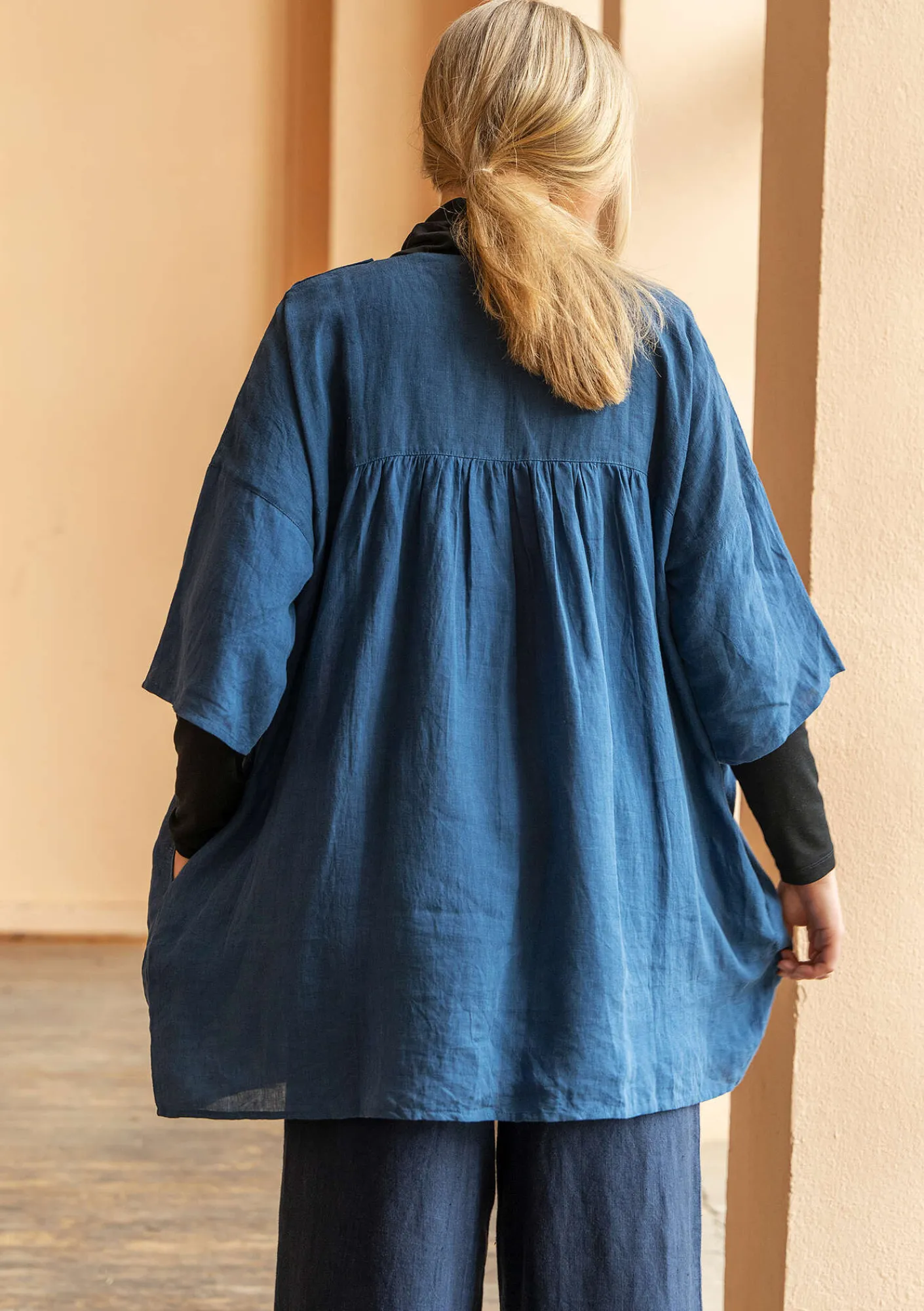 Gudrun Sjödén Tunika "Sonata" i lin Indigo Best